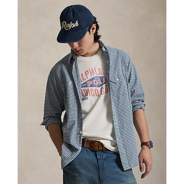 남성 클래식핏 인디고 깅엄 워크셔츠(MNPOWOV16824993101)