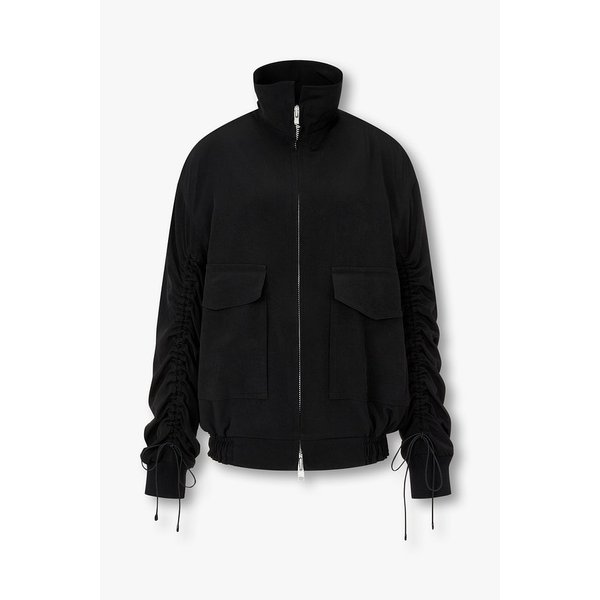 [REGULATION] 셔링 슬리브 하이넥 집업 자켓 6616101006000