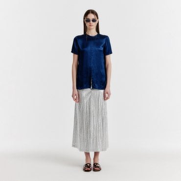EENK YICOLE Tucked Maxi Skirt - Silver