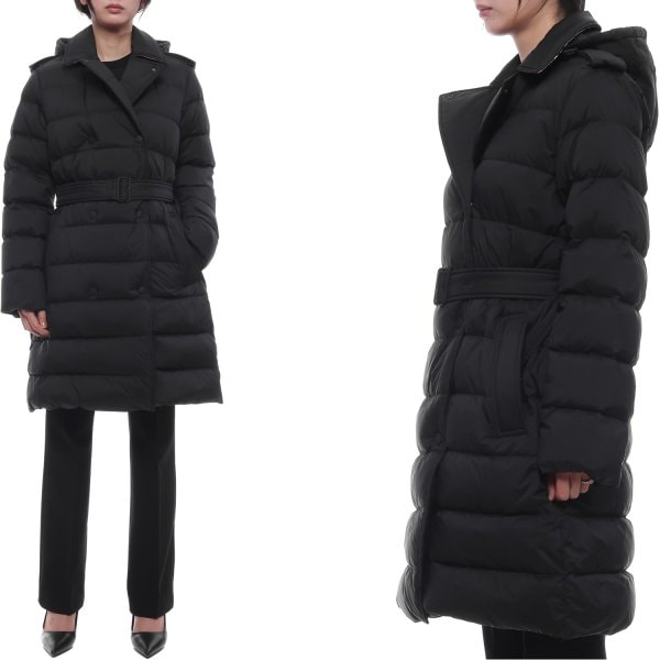 [부산점] 25FW 여성 나일론 후드 미드 렝스 패딩 (8110313 BLACK 25F)