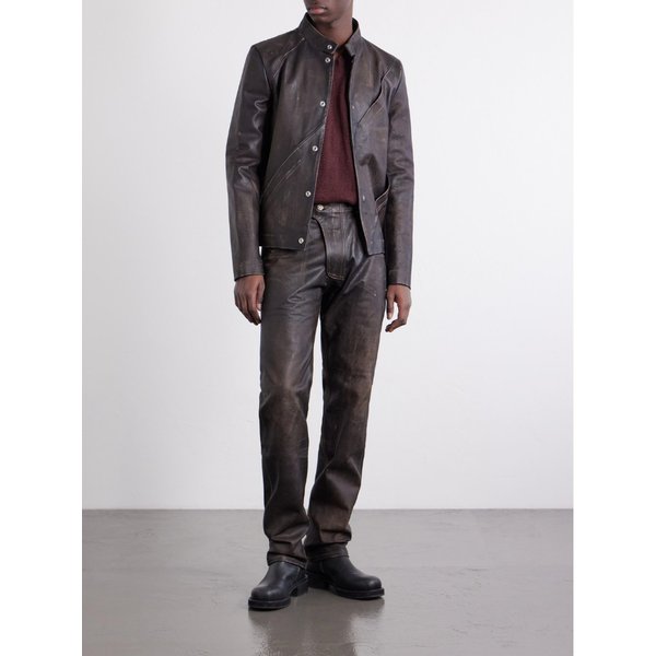 포투포 모토 스트레이트 가죽 팬츠 46376663163004563