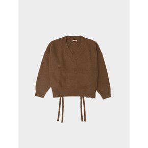 Lumina Back Ribbon Sweater (Dark Chestnut)