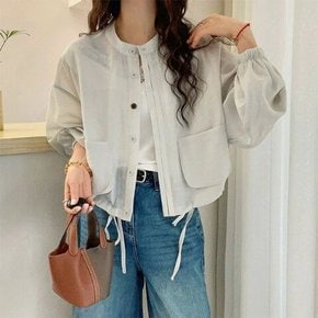 크롭자켓 내추럴핏 스트링디테일 마누일자켓
