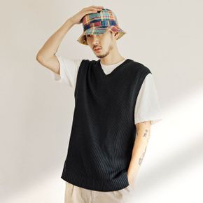 그린 루즈핏 브이넥 베스트_P373973683
