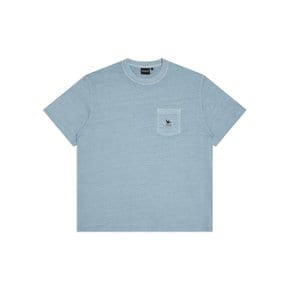 포켓 피그먼트 반팔 티셔츠 - BLUE GREY / Z262UST070