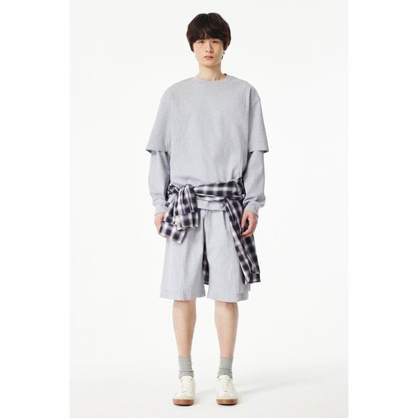 [MEN] 우븐 더블 레이어드 하프 팬츠 9155131565083