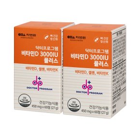 비타민D 3000IU 플러스 뼈건강 항산화 60정 2박스(4개월)
