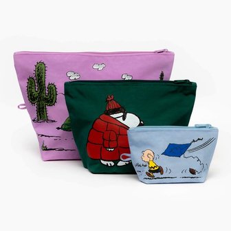 바쿠 백] 고 파우치 3size 세트 Peanuts