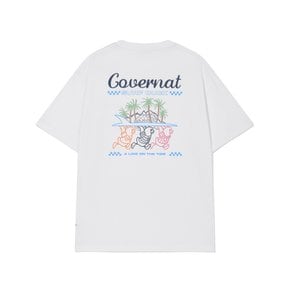 쿨 코튼 서퍼 덕 그래픽 티셔츠 화이트 CO2602ST20WH