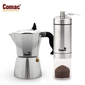 코맥 모카포트 홈카페 2종세트 (E1/MC7) 에스프레소커피메이커+커피그라인더