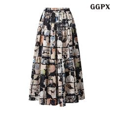 패턴 밴딩 롱 스커트 (GPAWH003D)