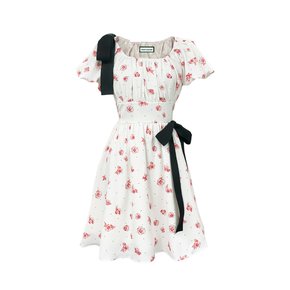 Ribbon broach dress (floral)