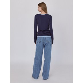 Shape Curved Denim pants - Deep Blue