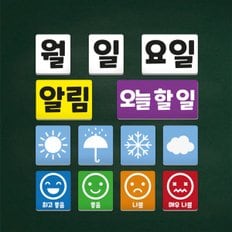 오늘 알리미 자석 (날짜 날씨 미세먼지 감정 교사용)