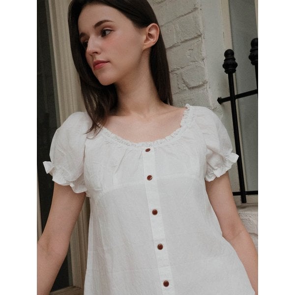 Lovely Puff Sleeve Frill Blouse