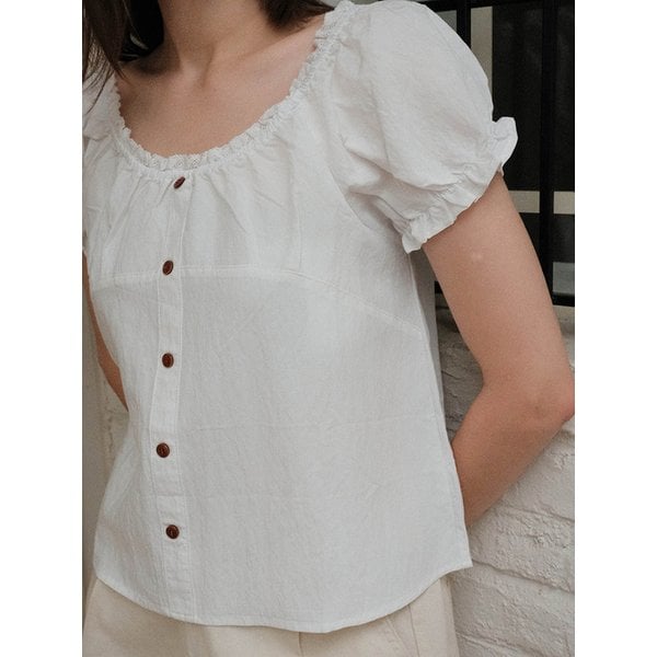 Lovely Puff Sleeve Frill Blouse