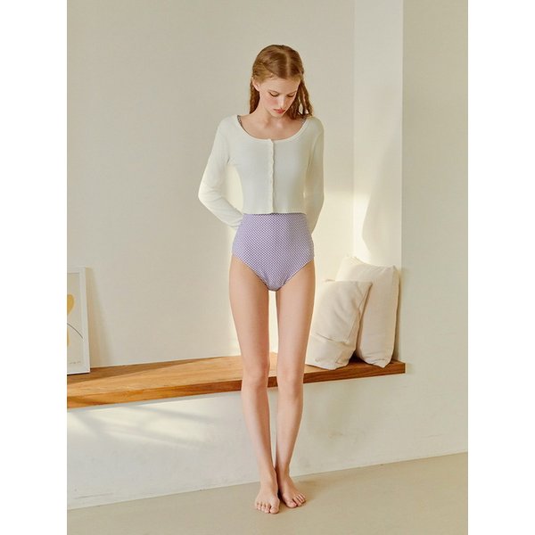 칠링 버튼 크롭 가디건 - White