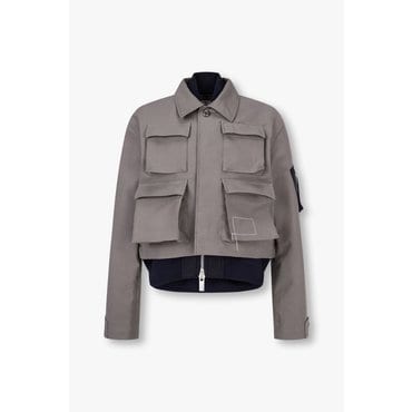 SACAI [사카이] WTAPS 여성 블루종 레이어드 코튼 자켓 6415101122