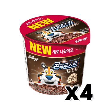  켈로그 콘푸로스트 다크초코 컵시리얼 40g x 4개