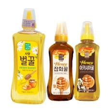 취향따라 골라먹는 국산 벌꿀 3종 기획(아카시아꿀 500g+잡화꿀 500g+사양벌꿀1kg)