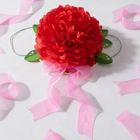 가정의 달 대형 카네이션 꽃 종이 배낭 만들기 DIY 키트 / 꽃 장식 대왕카네이션
