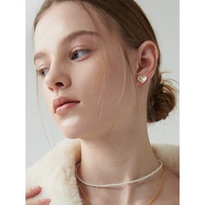 HL14 Pure pearl heart earrings