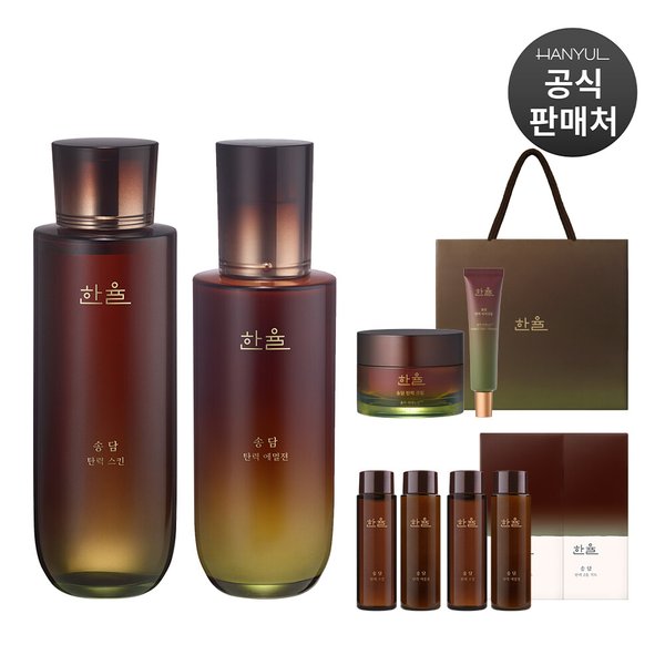 [내일도착/스킨+에멀전 100ml 추가]한율 송담 탄력 기초 세트(스킨+에멀전+아이크림+크림)