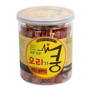 애완견 훈련 보상 간식 슬라이스 오리고기 200g 1개