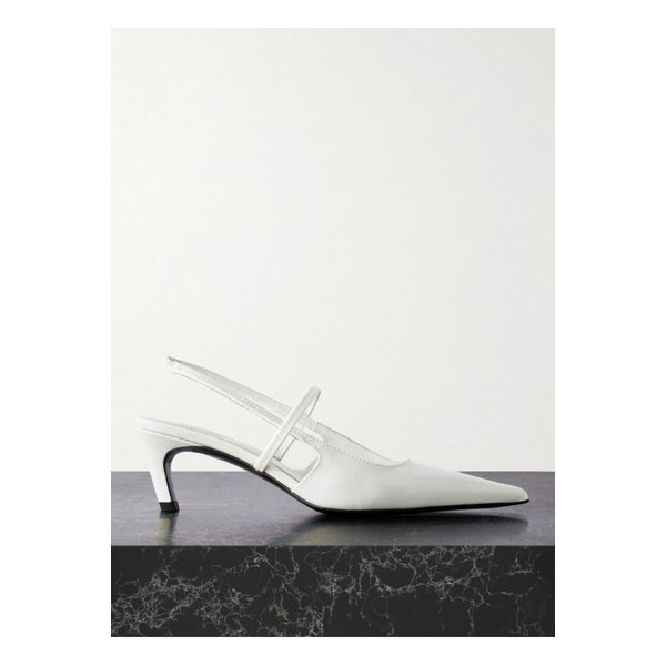 더 샤프 컷아웃 글로스 가죽 슬링백 펌프스 1647597353250482