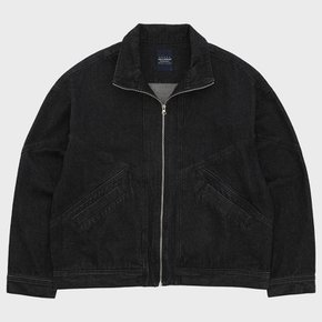 HIGH-NECK DENIM JACKET [BLACK]