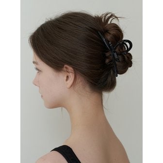 카인더베이비 petit ribbon metal hair claw - black