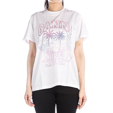 가니 여성 반팔 티셔츠 (T3918 151 BRIGHT WHITE) 24FW