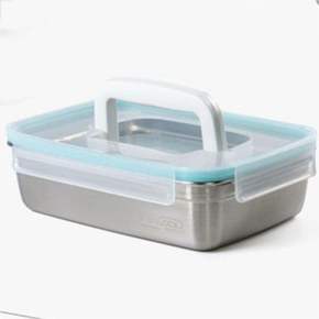 스텐 밀폐용기 반찬통 1800ml 하늘색 보관용기