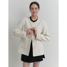 Mate tweed wool jacket (ivory)