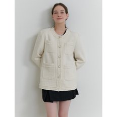 Mate tweed wool jacket (ivory)