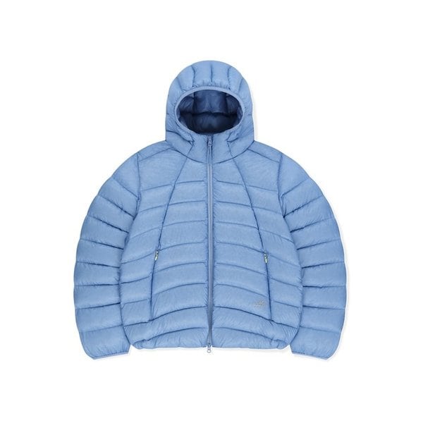 Hooded Fly Light Down Jacket Light Blue