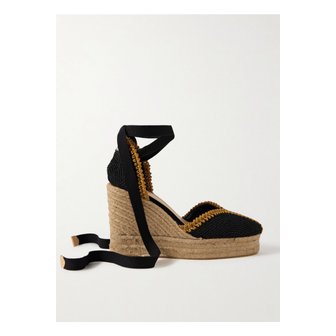 까스따네르 쿠에르 80 루렉스 트림 캔버스 웨지 에스파드리유 1647597332380491