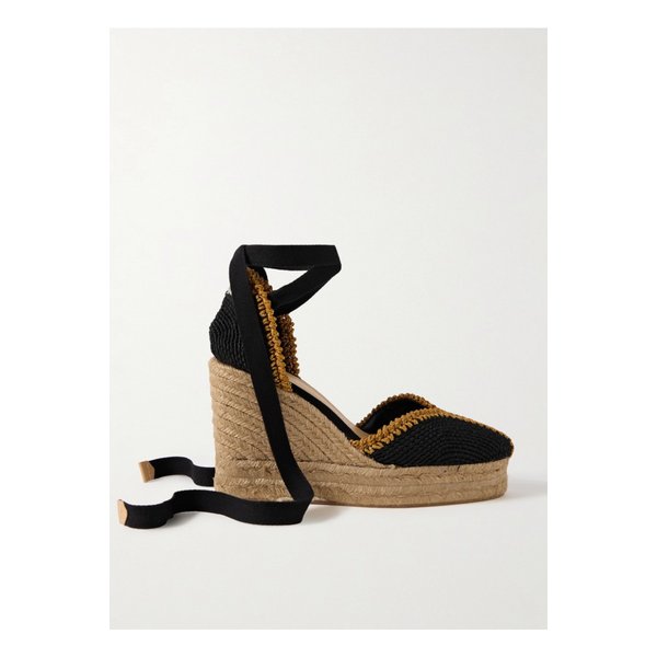 쿠에르 80 루렉스 트림 캔버스 웨지 에스파드리유 1647597332380491