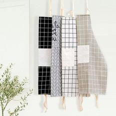  공방 카페 바리스타 체크 앞치마RD-10339 주방 캔버스