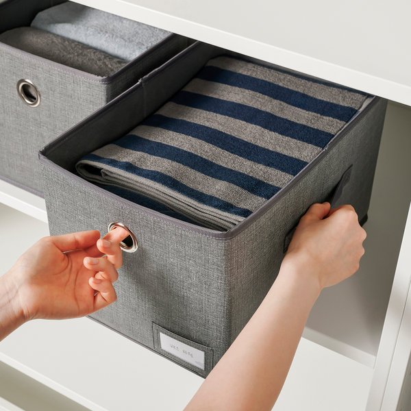 옷장 깔끔 수납함 25x38x23cm 그레이 J52N902030300