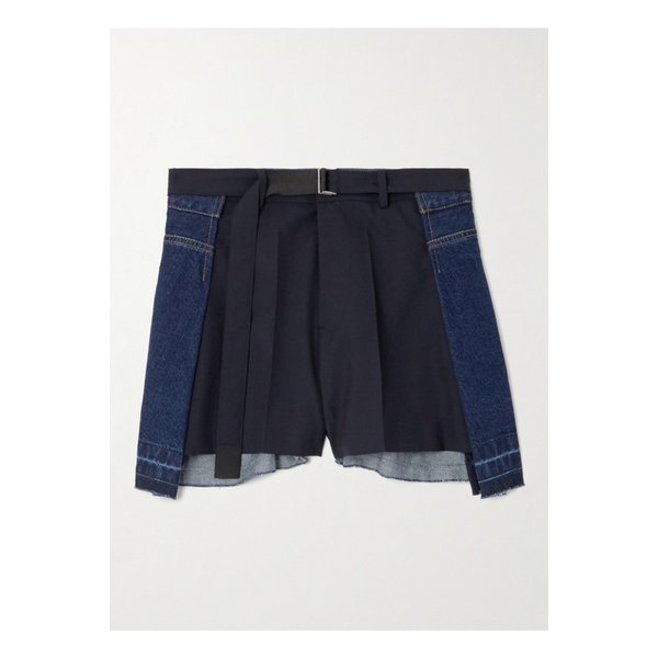 벨트 플리츠 데님 셸 쇼츠 네이비 1647597359652514