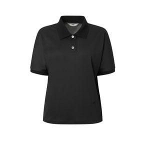 [25SS] [55%세일][면]블랙 로고 자수 반소매 카라 티셔츠 DLTS5B405BK
