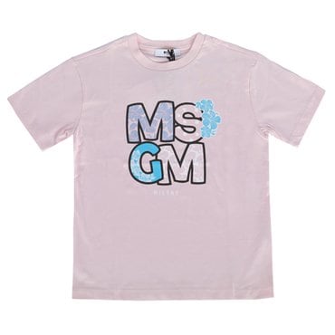 MSGM 24SS 키즈 플라워 프린팅 티셔츠 S4MSJGTH071 709