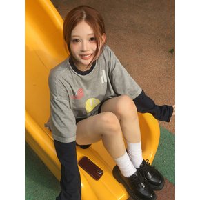 스마일 레이어드 롱슬리브 고스트그레이