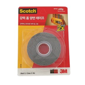 3M 스카치 강력 폼 양면 테이프 12mmx4m (WF6EF32)