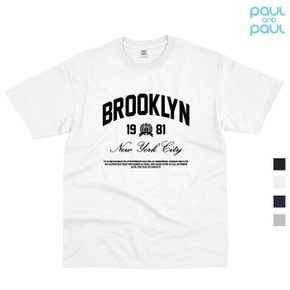 BROOKLYN 옆트임 오버핏 남여공용 반팔 20수 4컬러