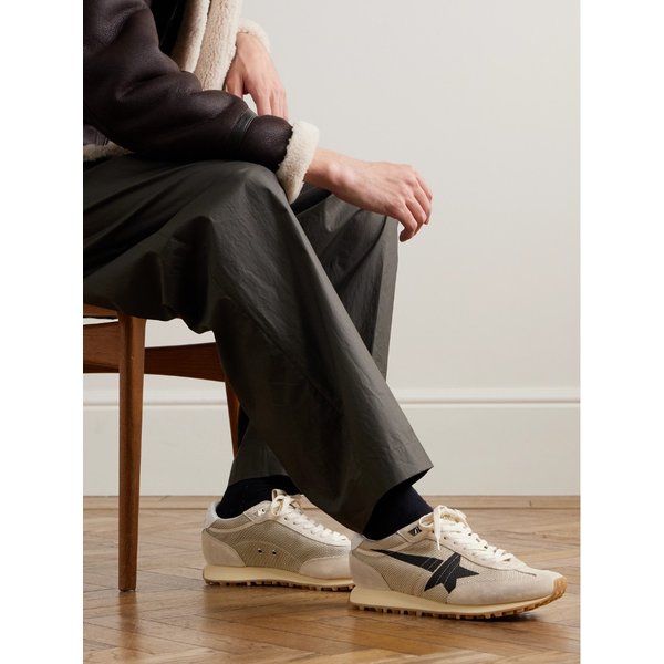 마라톤 디스트레스드 스웨이드 트리밍 프린트 메쉬 스니커즈 46376663162998678