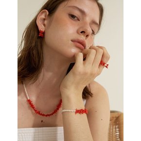 Coral & Pearl Bracelet