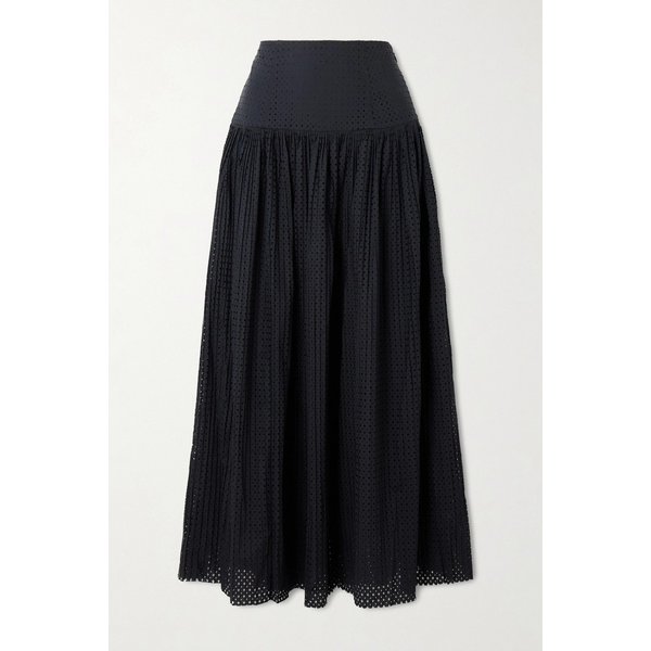 날라 플리츠 펀칭 코튼 미디 스커트 46376663162988192