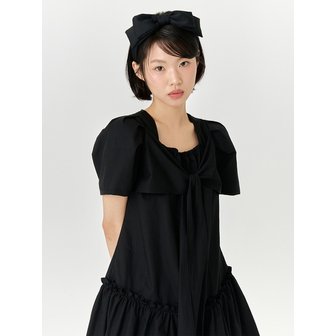 아도르벨르 [5차 리오더] RIBBON TIE DRESS - BLACK